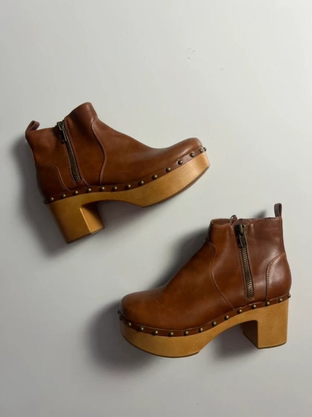 Time And Tru Wooden Heeled Clogs, Size Women’s 10